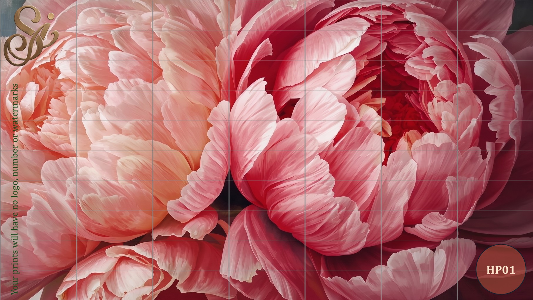 Hand-Painted Peonies Fibre Decoupage Sheets - Image 4