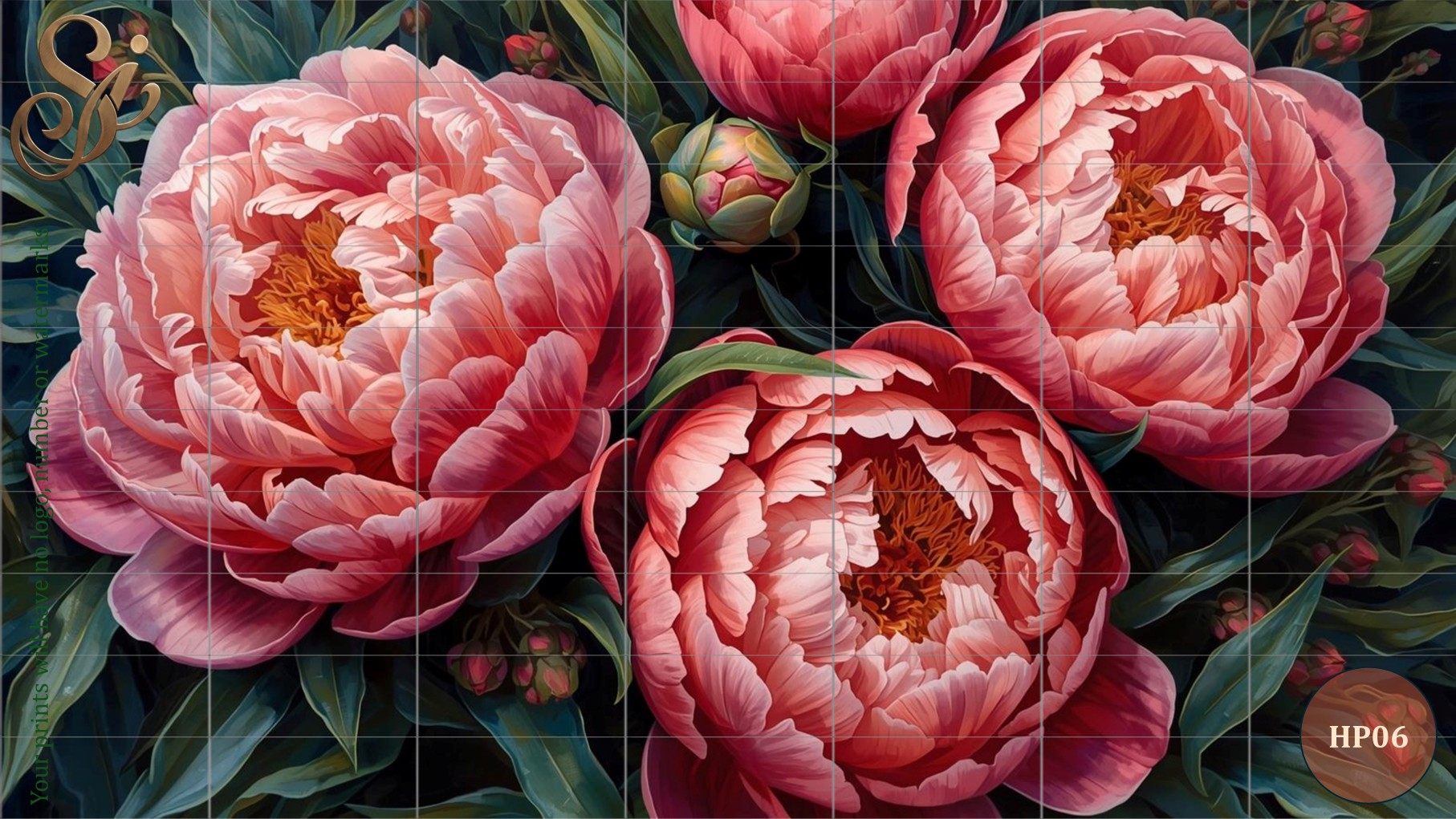 Hand-Painted Peonies Fibre Decoupage Sheets - Image 9