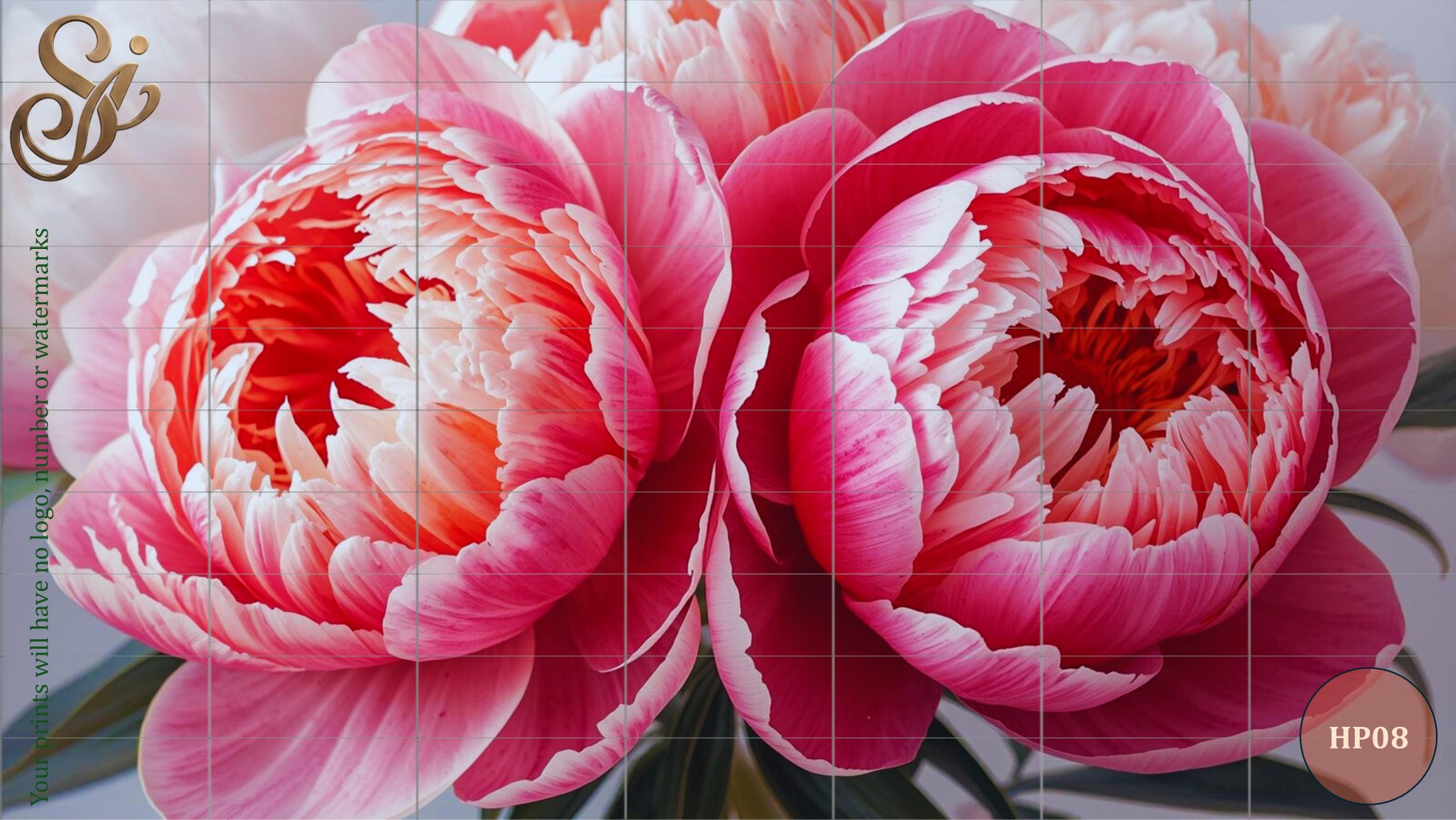 Hand-Painted Peonies Fibre Decoupage Sheets - Image 11