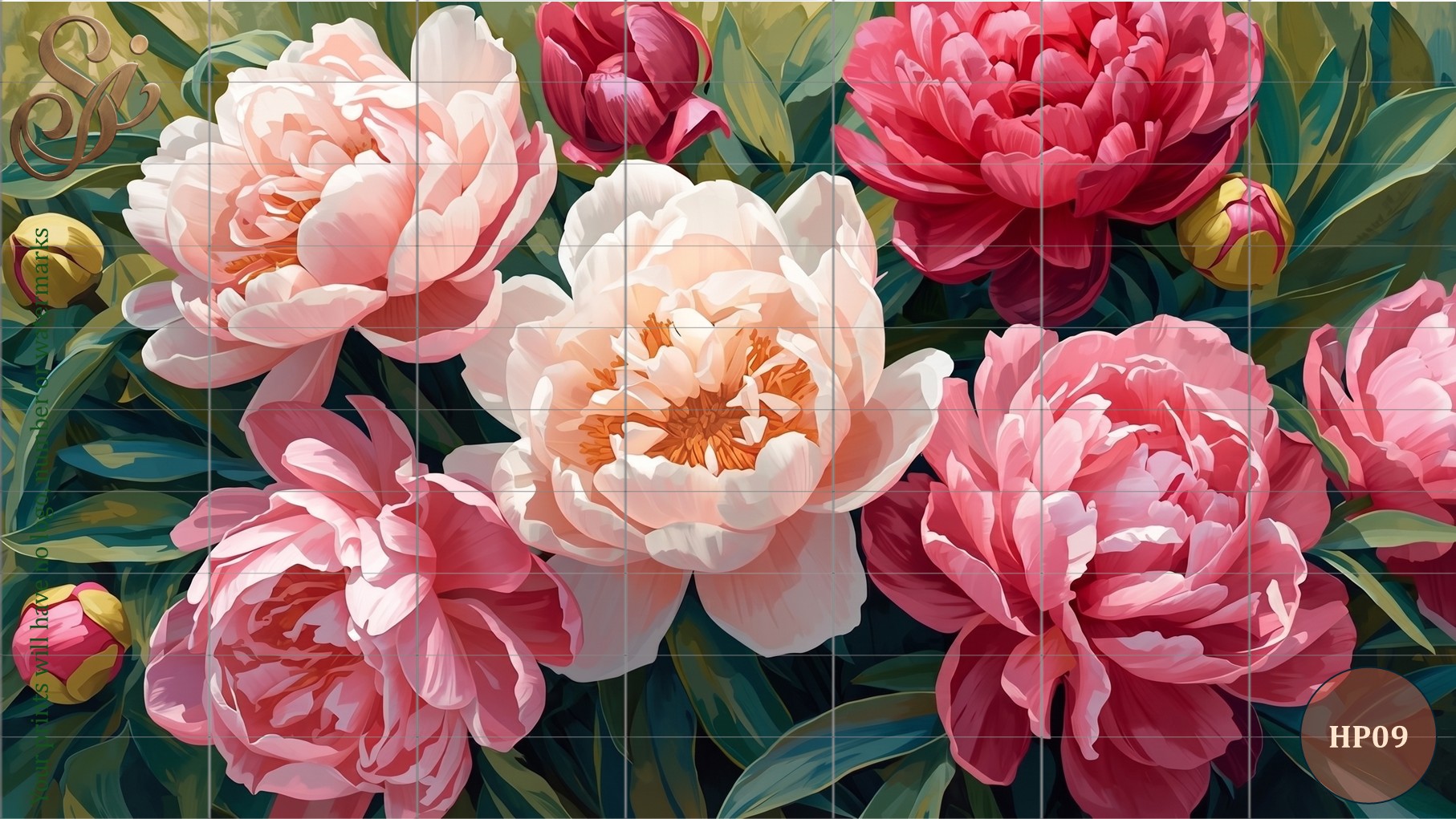 Hand-Painted Peonies Fibre Decoupage Sheets - Image 12