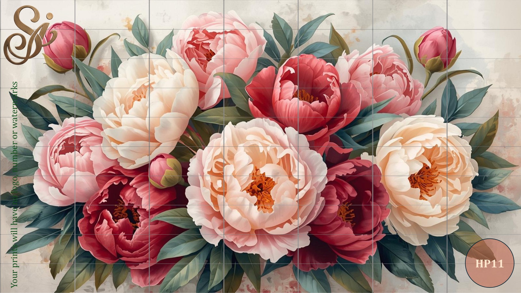 Hand-Painted Peonies Fibre Decoupage Sheets - Image 14