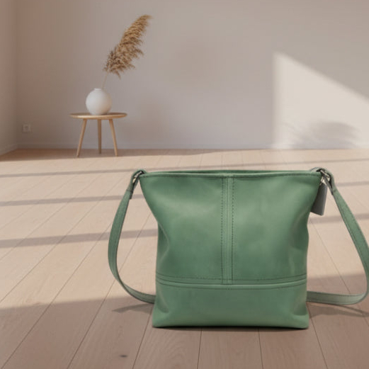 Green Leather Sling Bag - Image 4