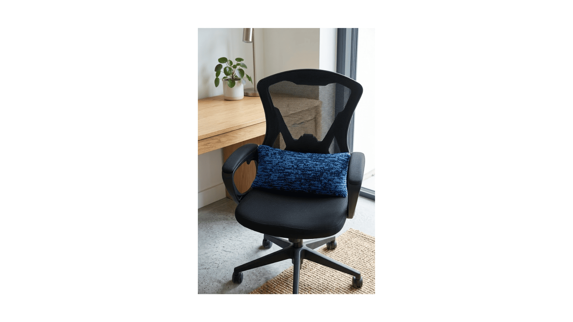 Two-Tone Blue Lumbar Pillow - Image 2