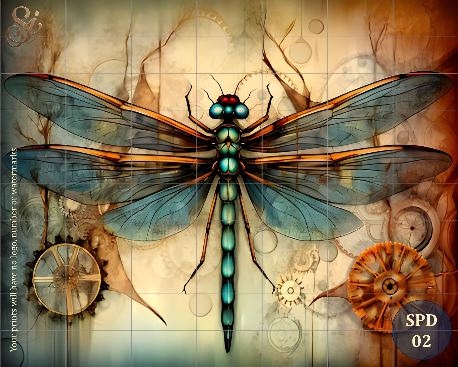 Steampunk Dragonfly Fibre Decoupage Sheets I - Image 5