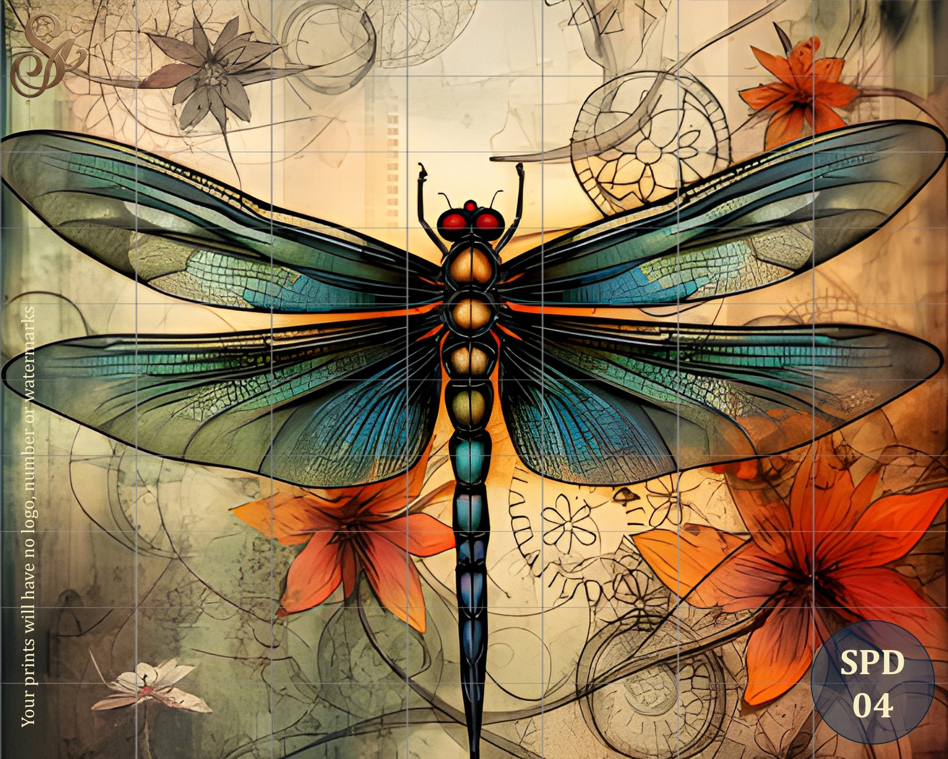 Steampunk Dragonfly Fibre Decoupage Sheets I - Image 7