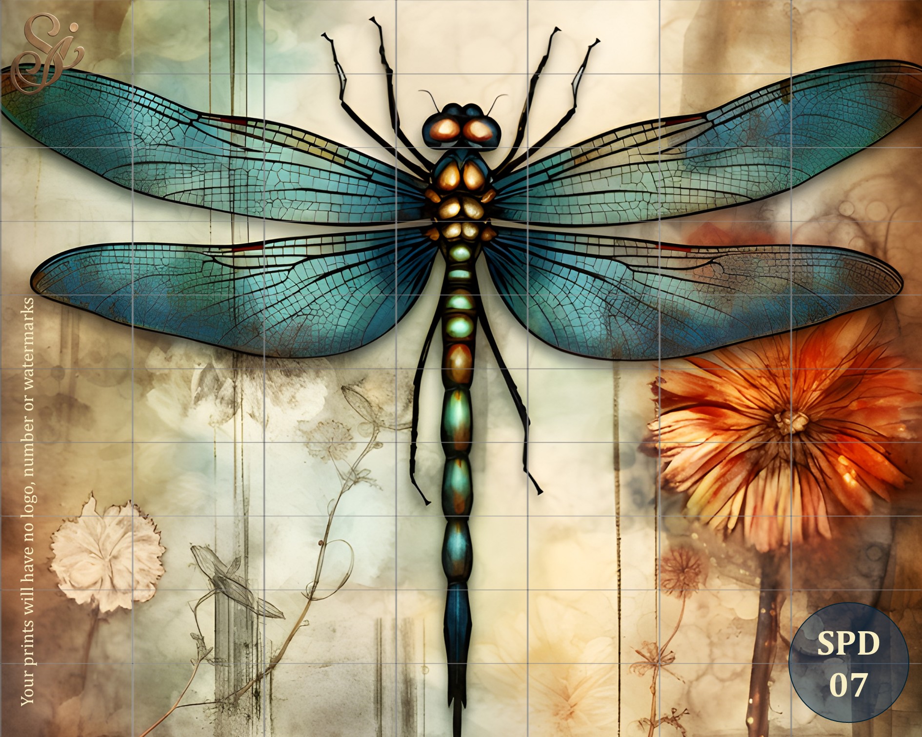 Steampunk Dragonfly Fibre Decoupage Sheets I - Image 10