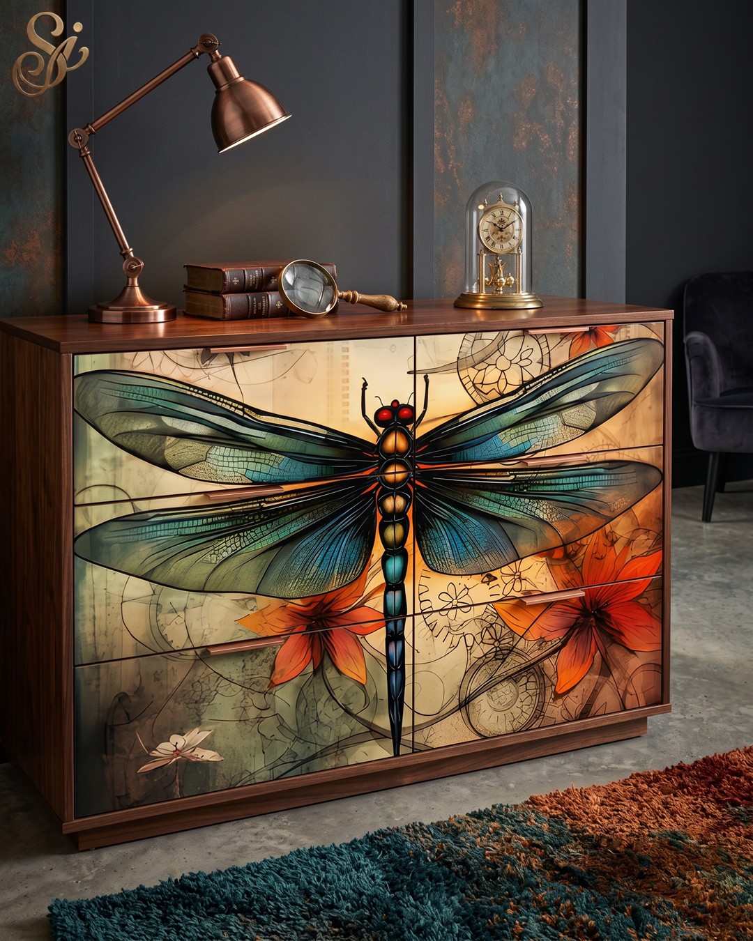 Steampunk Dragonfly Fibre Decoupage Sheets I - Image 3