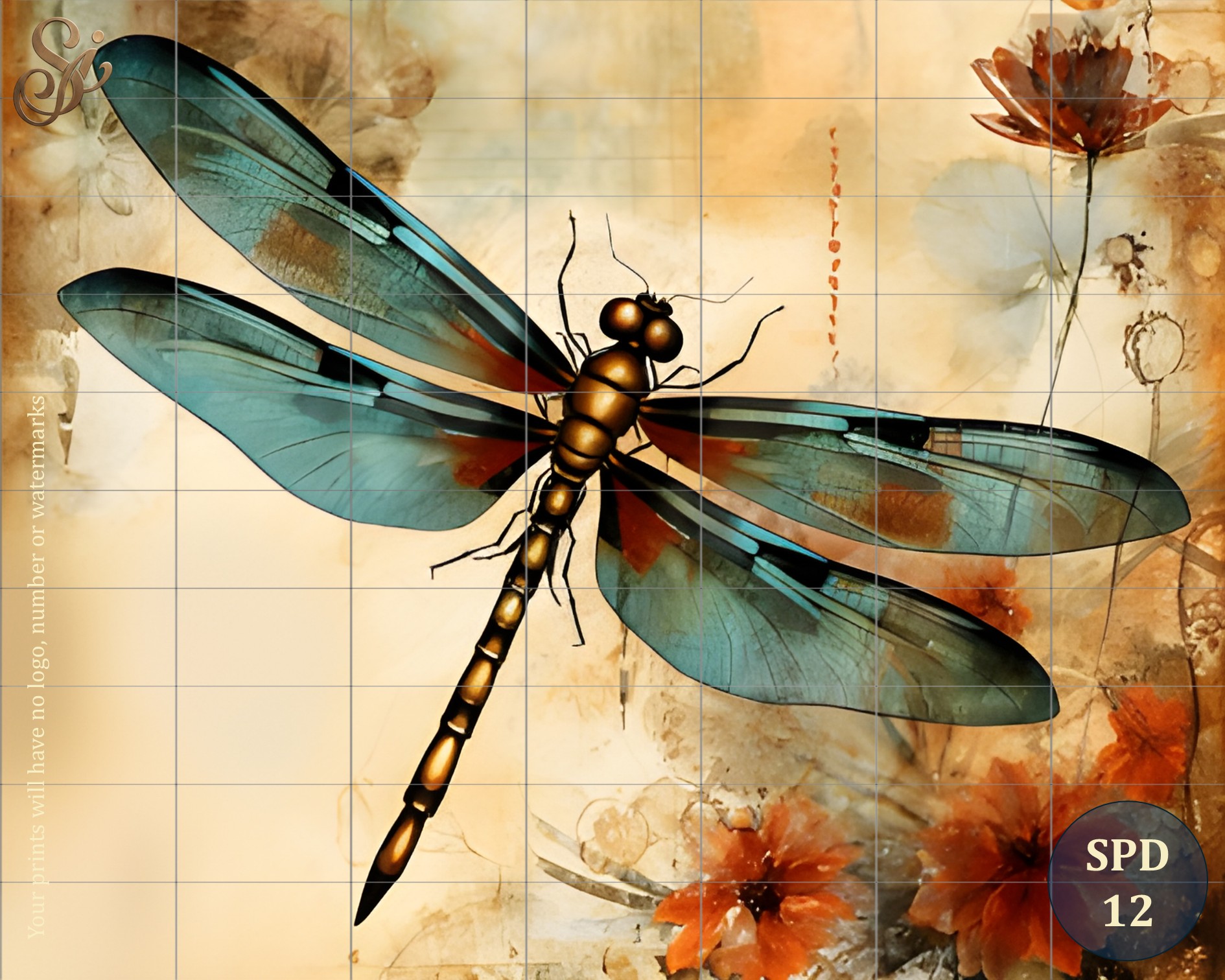 Steampunk Dragonfly Fibre Decoupage Sheets II - Image 7