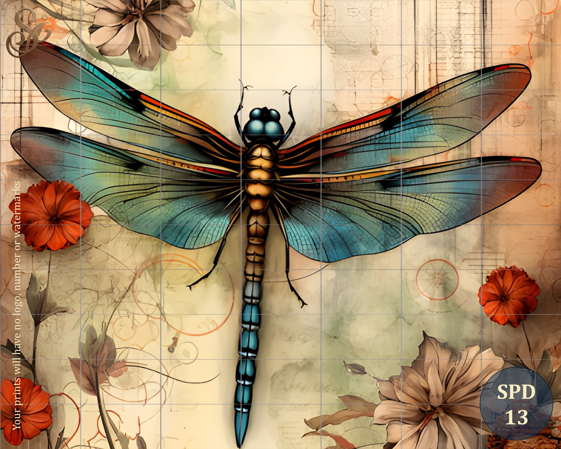 Steampunk Dragonfly Fibre Decoupage Sheets II - Image 8