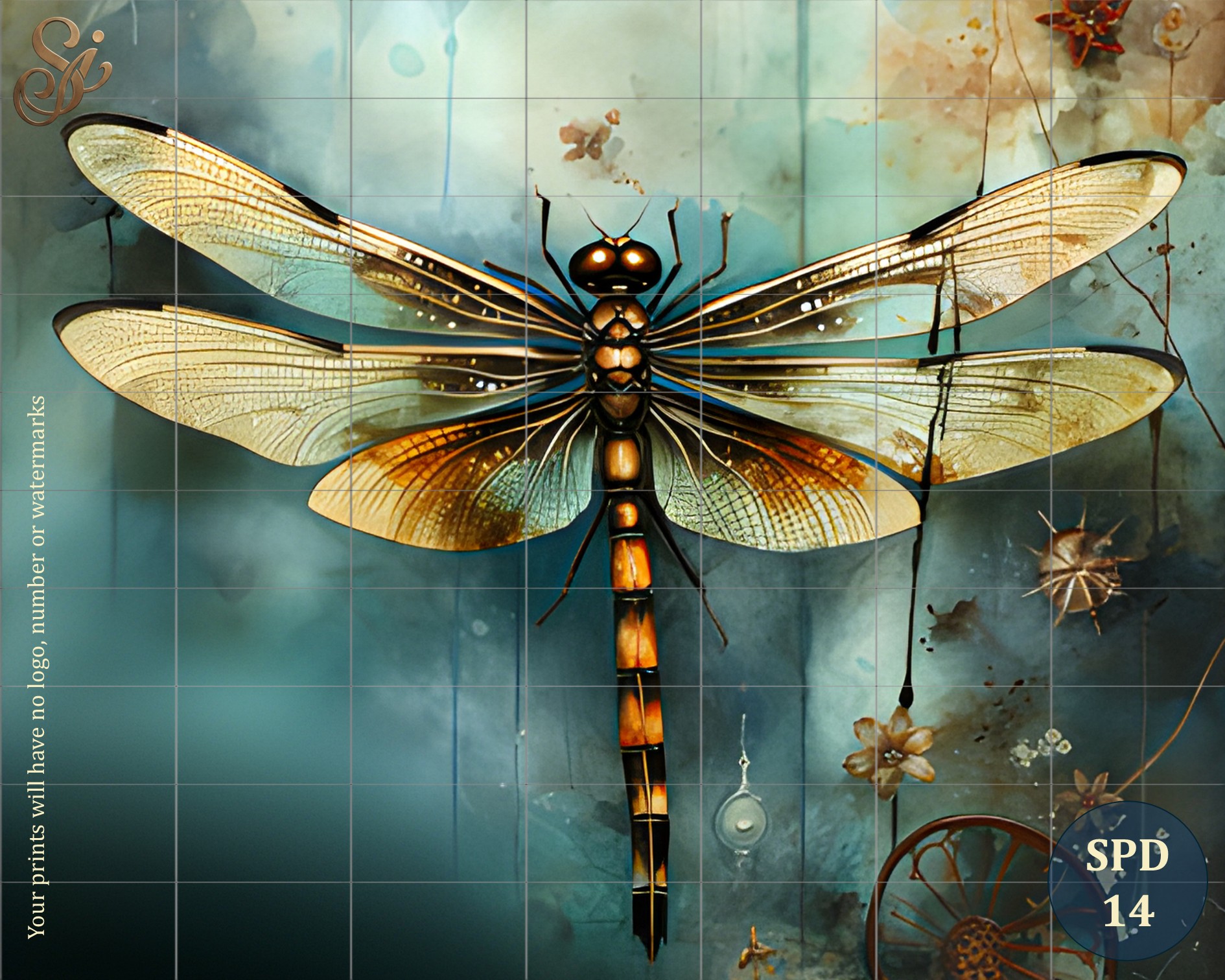 Steampunk Dragonfly Fibre Decoupage Sheets II - Image 9