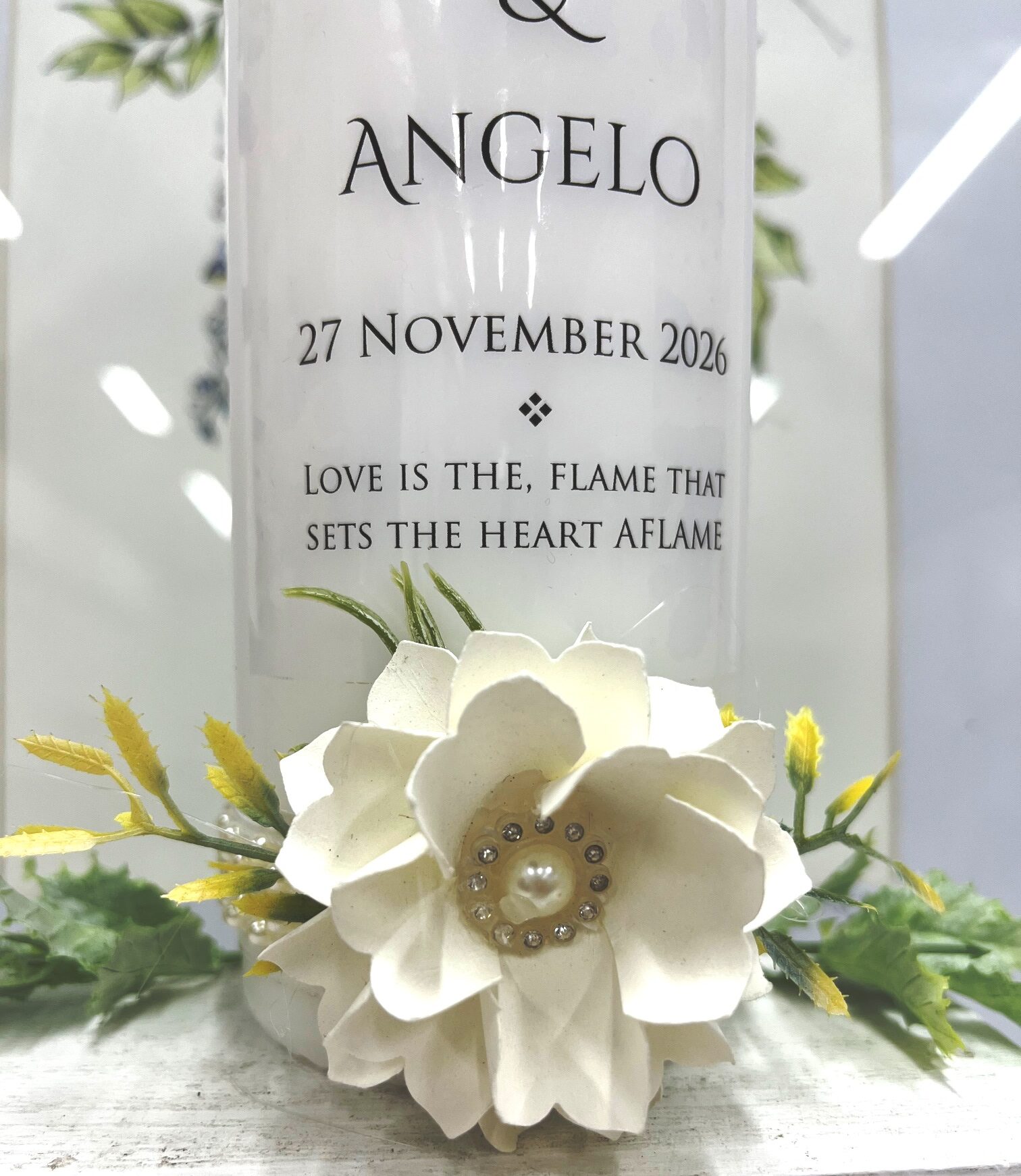 Wedding Candle - Flower Design - Image 3