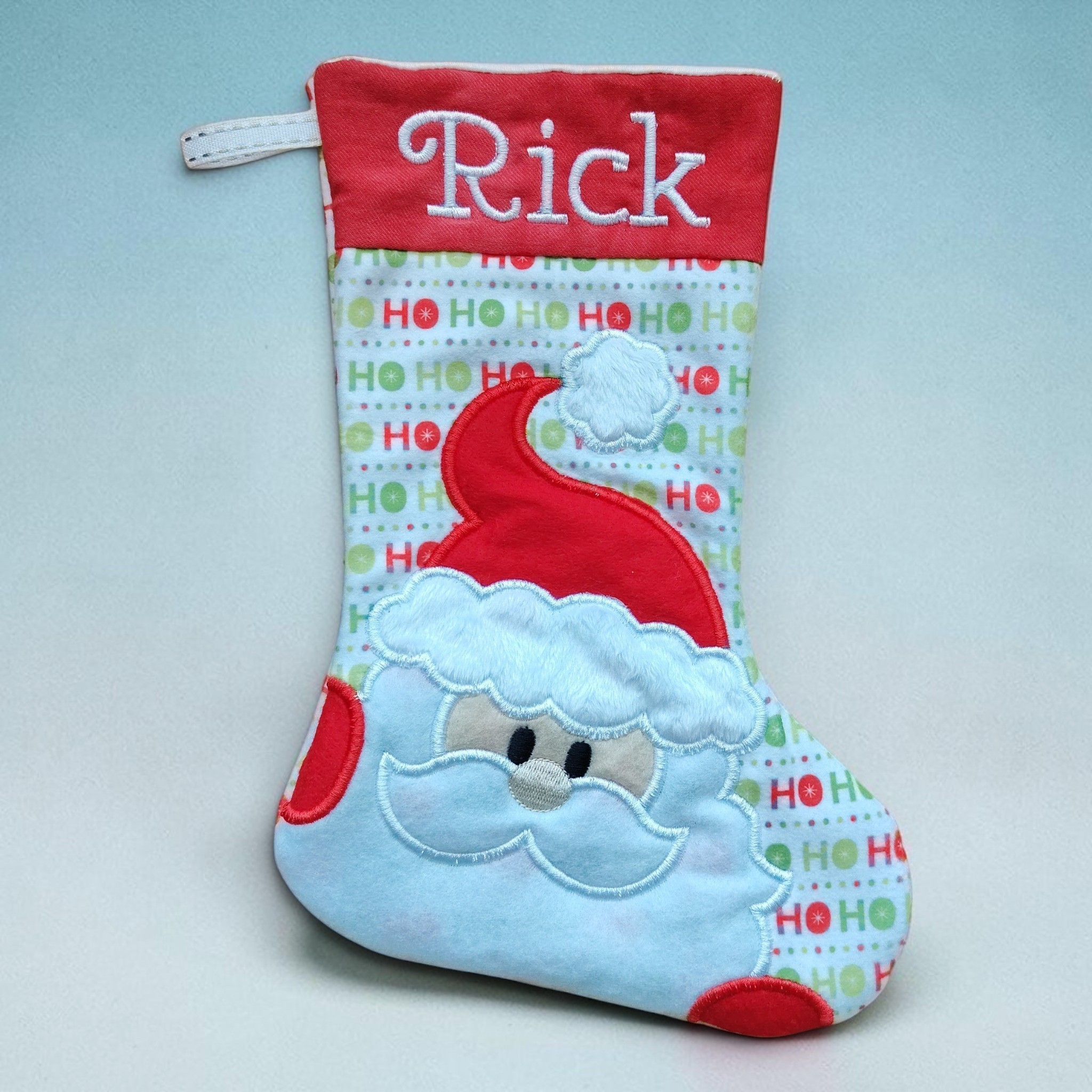 Personalised Peeking Santa Christmas Stocking - Image 3