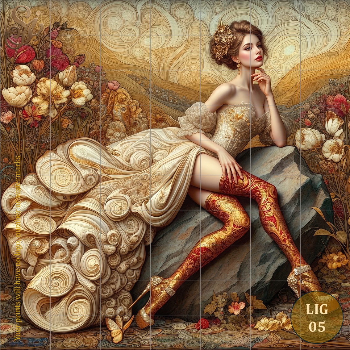 Ladies of Imperial Gold Fibre Decoupage Sheets - Image 10