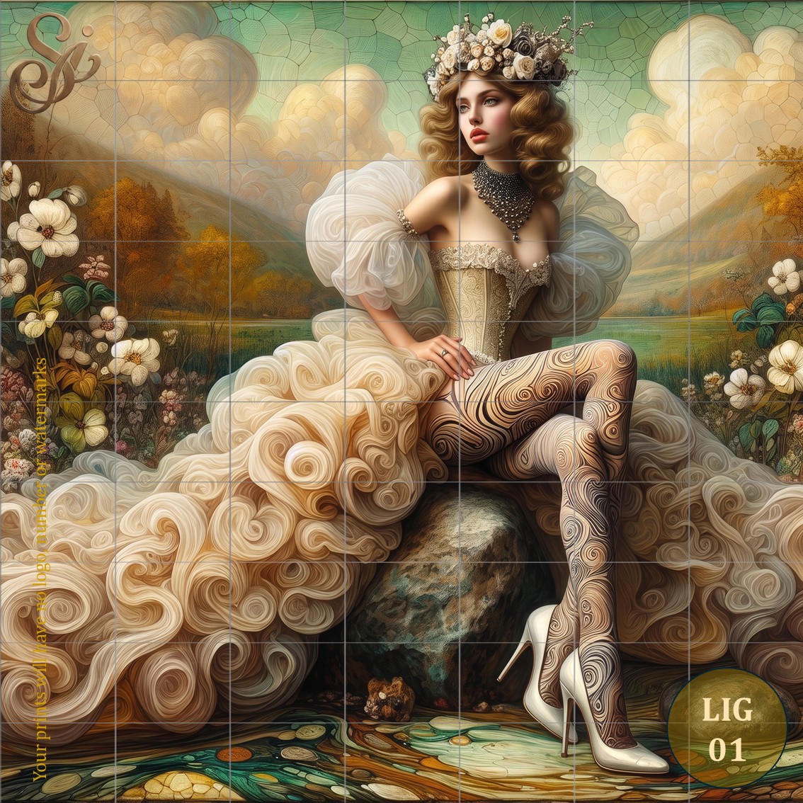 Ladies of Imperial Gold Fibre Decoupage Sheets - Image 6