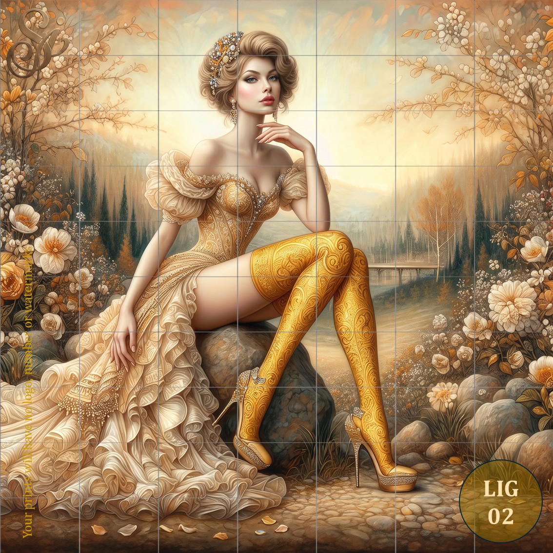 Ladies of Imperial Gold Fibre Decoupage Sheets - Image 7