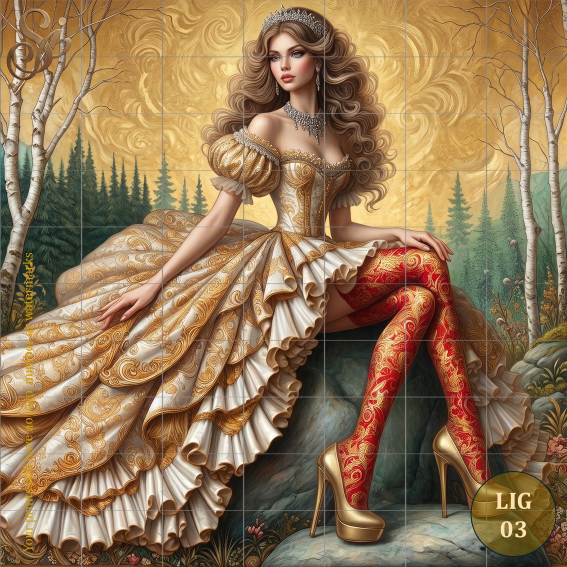 Ladies of Imperial Gold Fibre Decoupage Sheets - Image 8