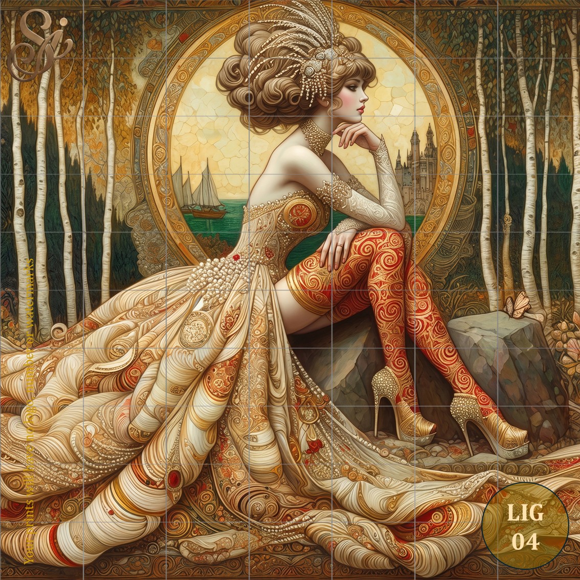 Ladies of Imperial Gold Fibre Decoupage Sheets - Image 9