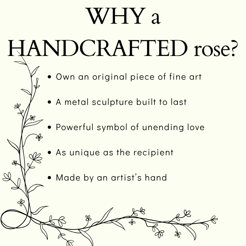 reasons to purchase our handcrafted metal roses