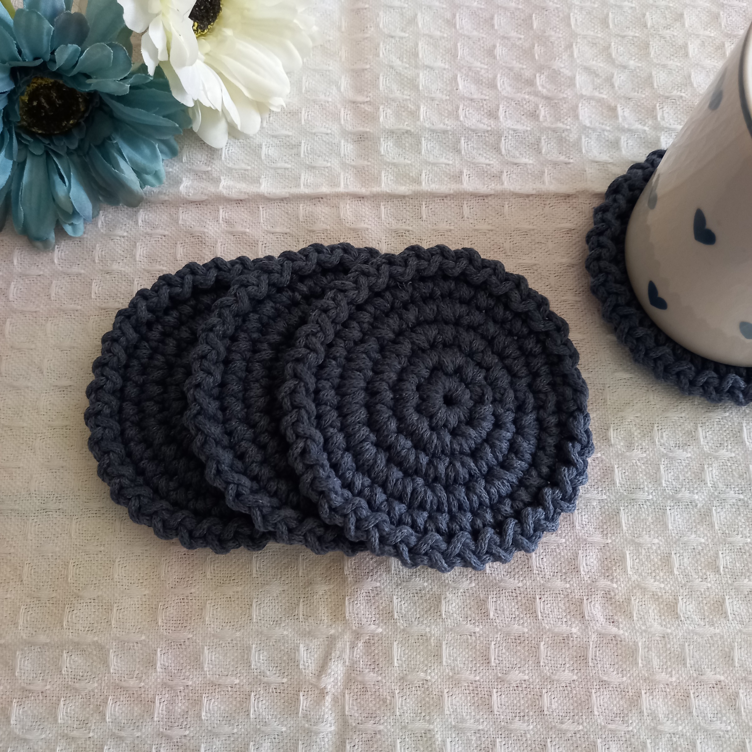 Macrame Eco Coasters Set - 4 pcs - Image 2