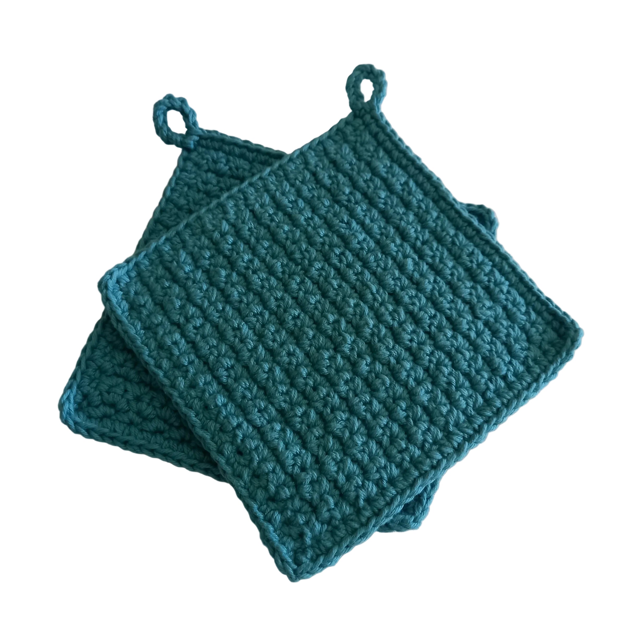 100% Cotton Teal Potholder Set - Image 4
