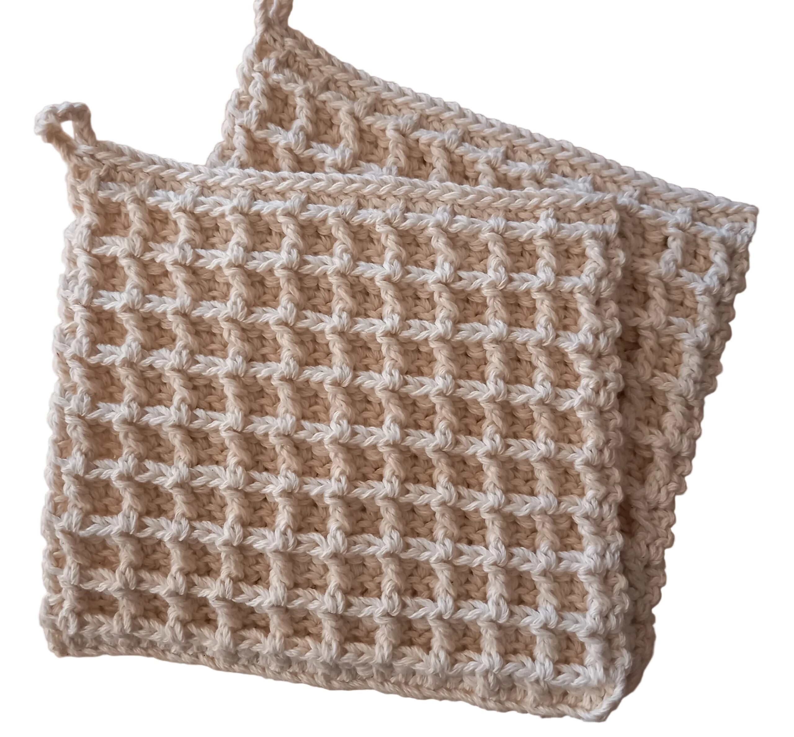 100% Cotton Natural Waffle Potholder Set - Image 3
