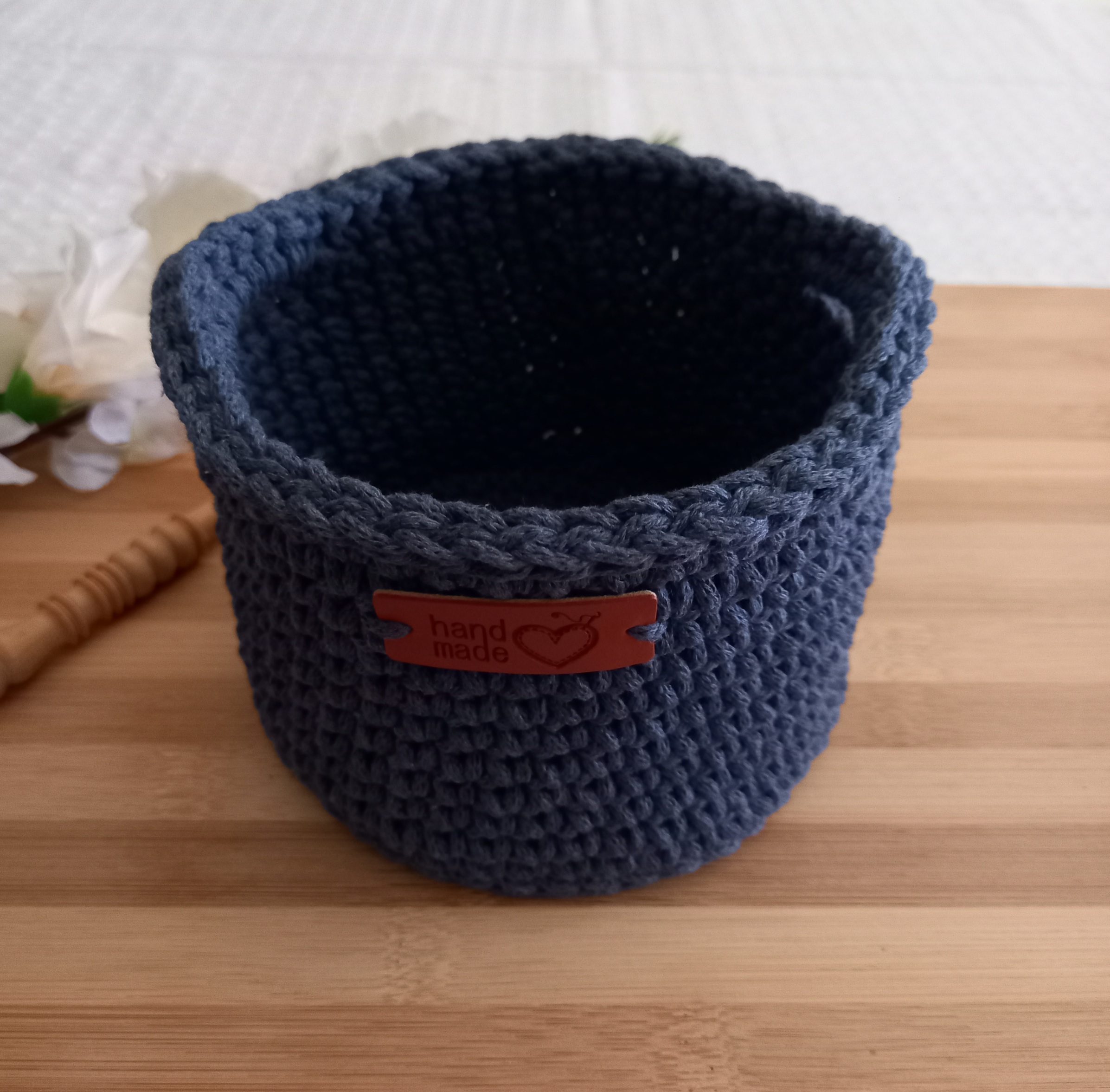 Small Macrame Eco Basket with Handles - Image 3