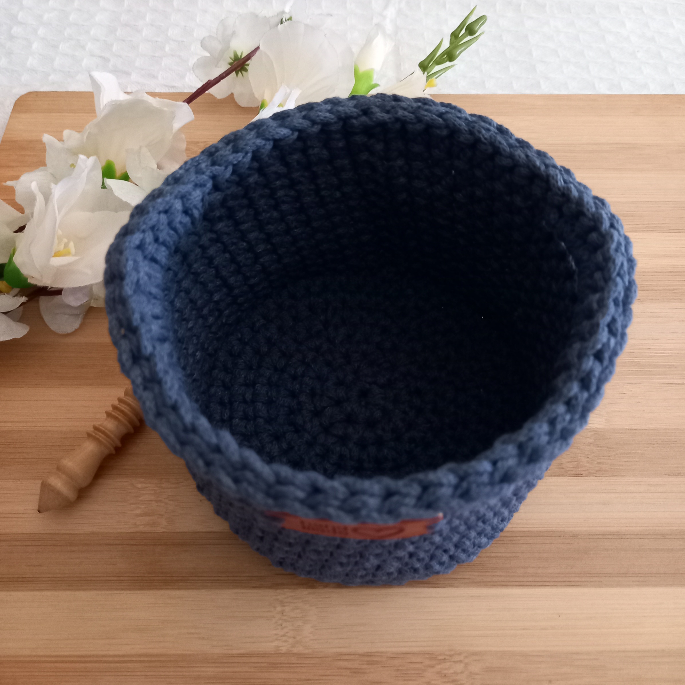 Small Macrame Eco Basket with Handles - Image 4