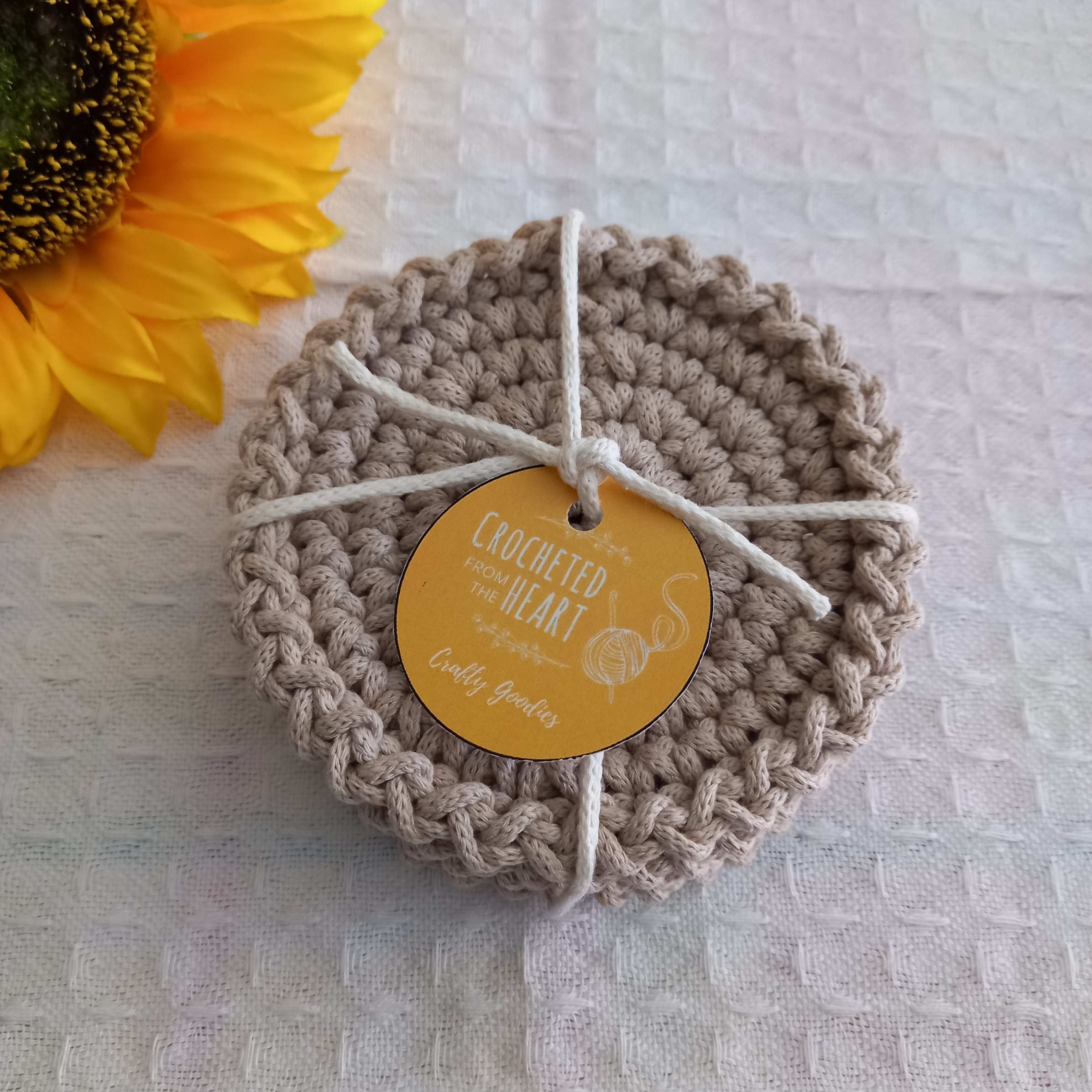 Macrame Eco Coasters Set - 4 pcs - Image 5