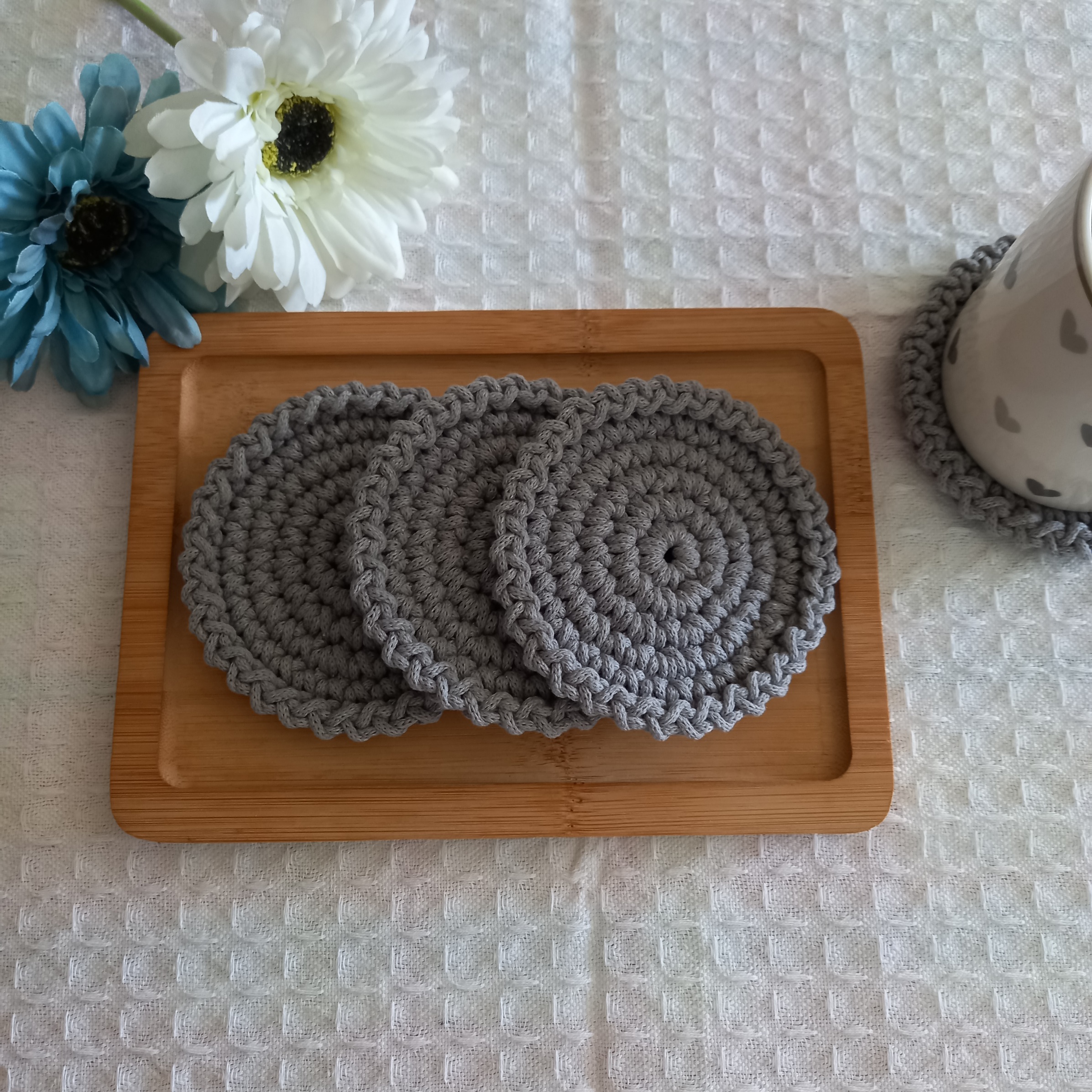 Macrame Eco Coasters Set - 4 pcs - Image 6