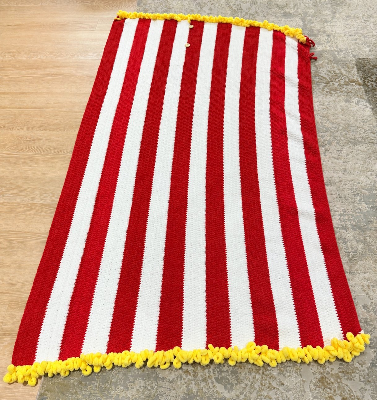 tv blanket as a popcorn bucket
