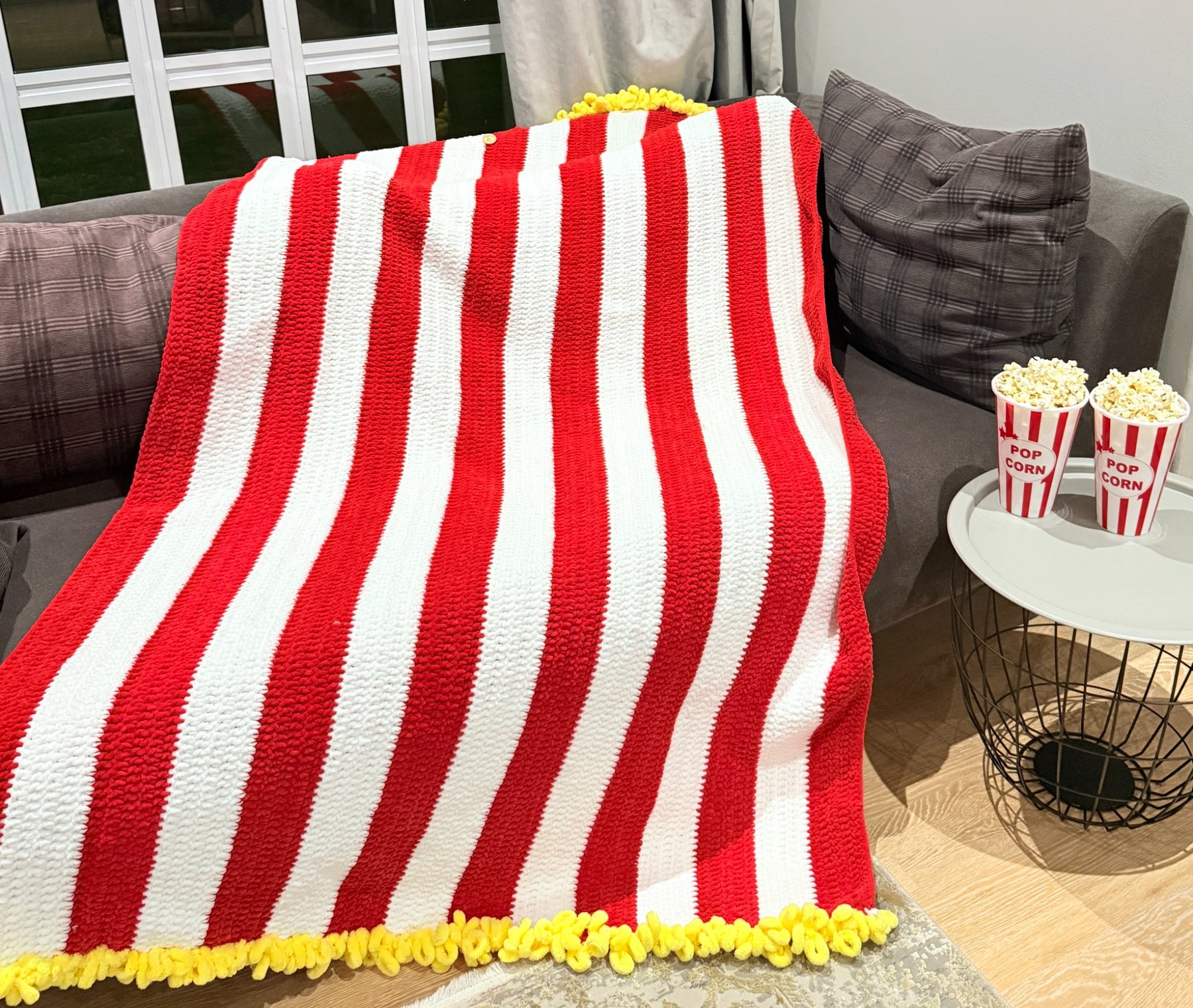 handmade popcorn blanket